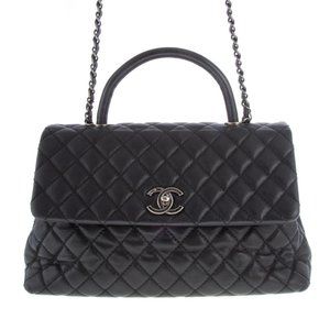Chanel Coco Quilted Caviar Top Handle Medium